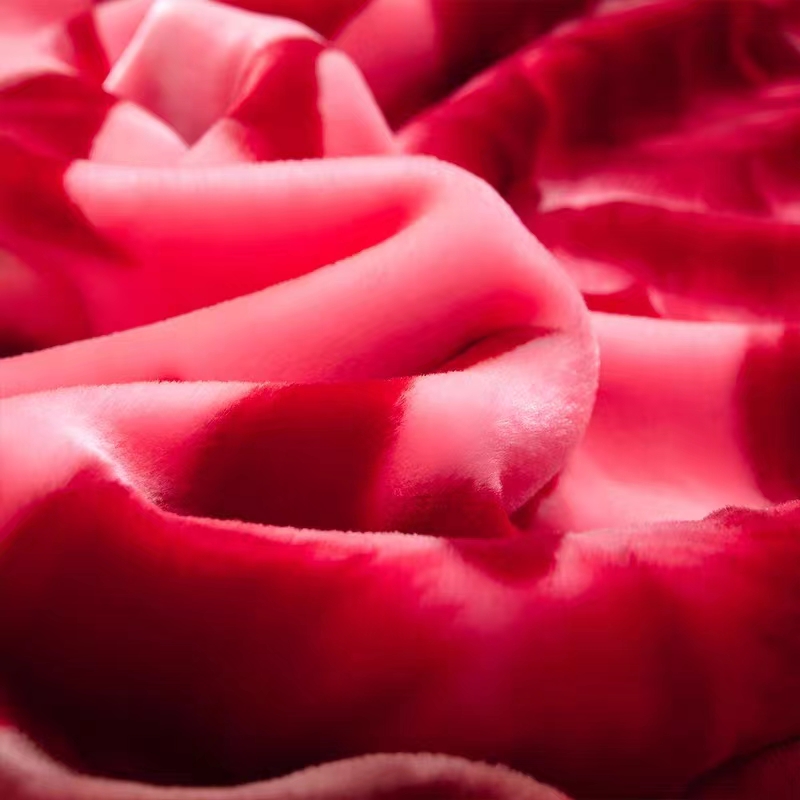 大红结婚庆毛毯冬季加厚保暖双层拉舍尔毯子单双人盖毯珊瑚绒被子