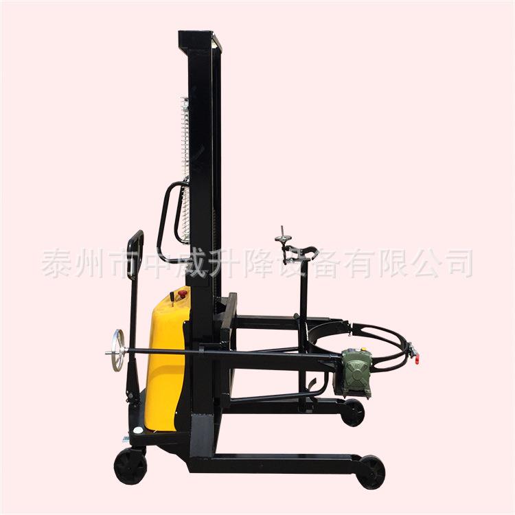 江苏翻转式电动油桶堆高车半电动升高车可倾式倒料车