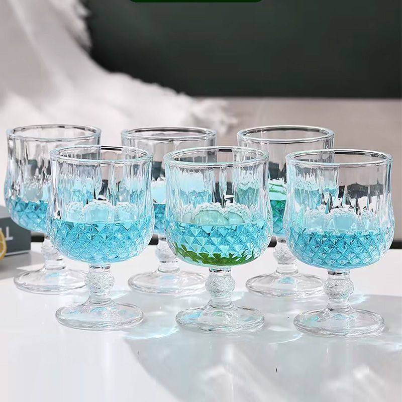 高颜值透明钻石矮脚酒杯ins风饮料杯鸡尾酒杯果汁杯喝水玻璃杯,餐饮具,葡萄酒/红酒杯,淘宝优惠券,粉丝福利购,淘宝优惠卷