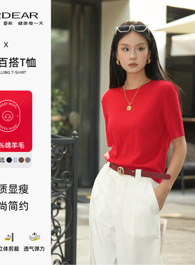 Girdear/哥弟爆款春夏季新款上衣气质显瘦百搭透气短袖T恤138101