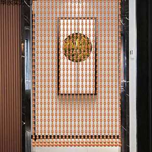 全桃木门帘葫芦珠帘挂帘子玄关隔断过道门卫生间厨房免打孔