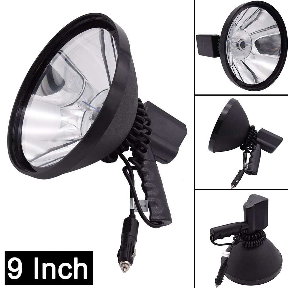 厂家 12-24V 100W 9英寸HID手持式探照灯户外射灯7寸手提夜钓