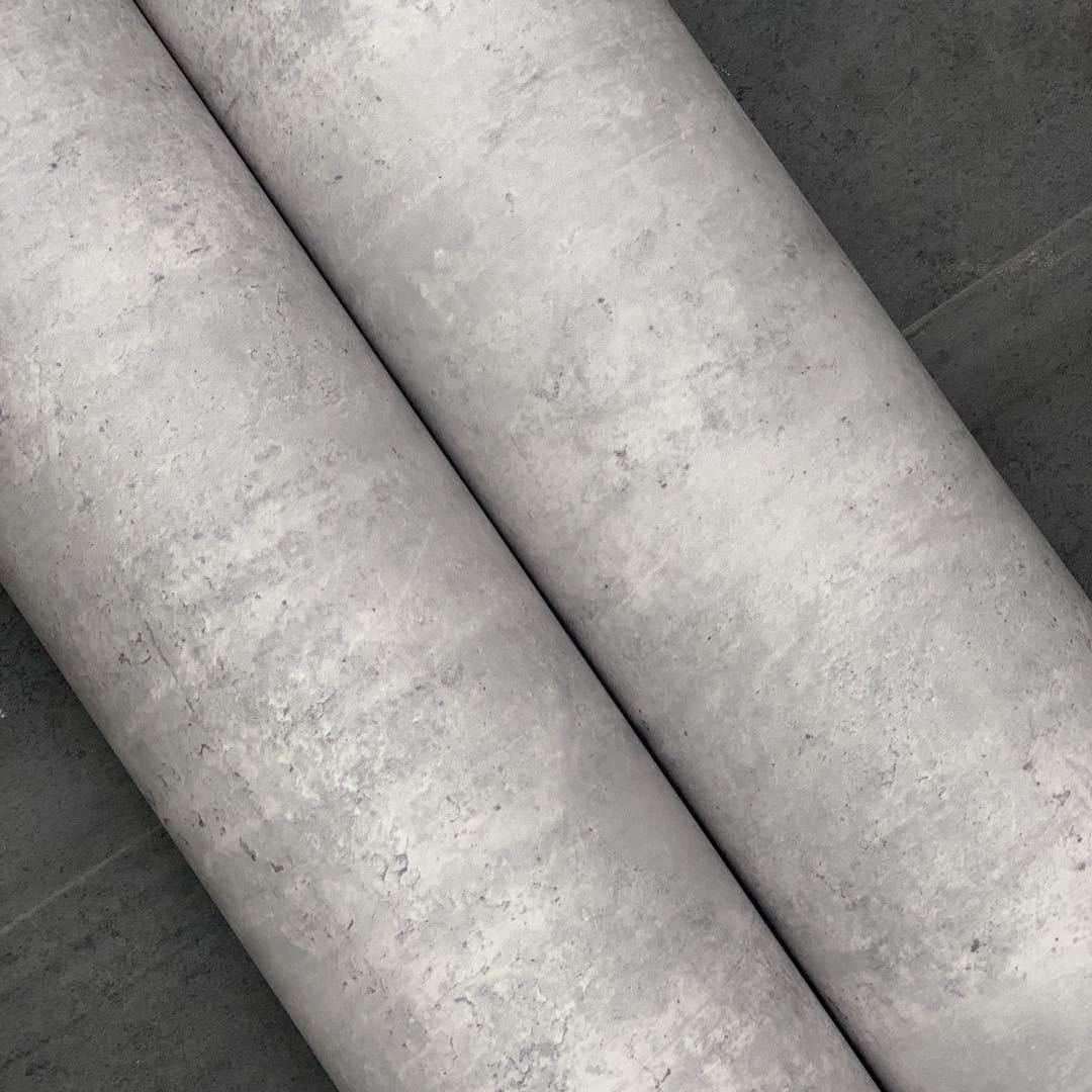 特厚导气槽复古工业风水泥灰斑驳效果背胶墙纸壁纸装饰贴膜波音片