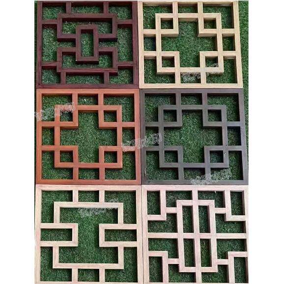 来图直供中式铝窗花铝合金护栏焊接灯光护栏铝艺窗花铝艺护栏屏风