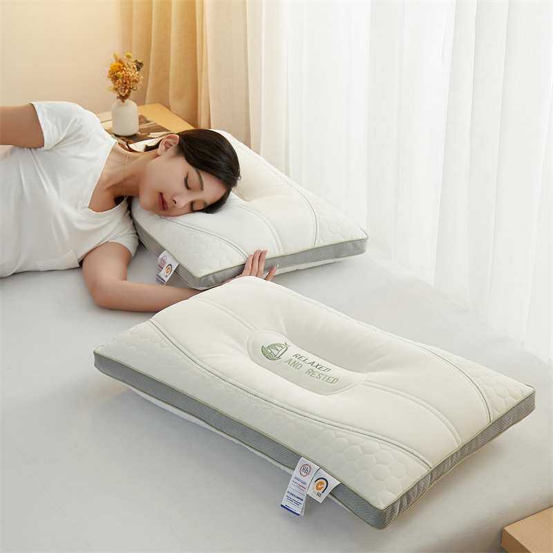 全棉枕芯绗缝羽丝绒立体枕刺绣乳胶枕高档可水洗纯棉酒店枕头