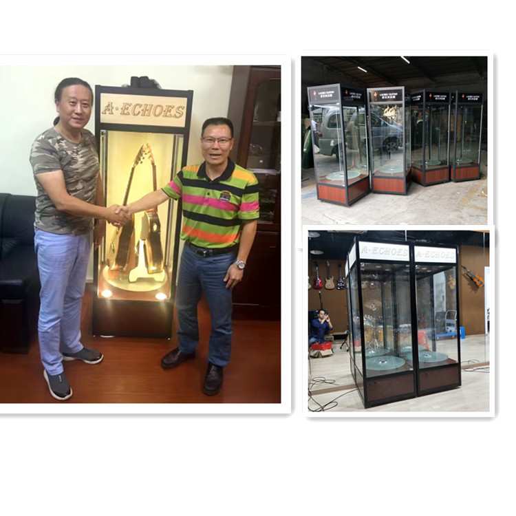 吉他玻璃展示柜 琴行古筝展示柜 乐器展示柜产品展品柜陈列柜饰品