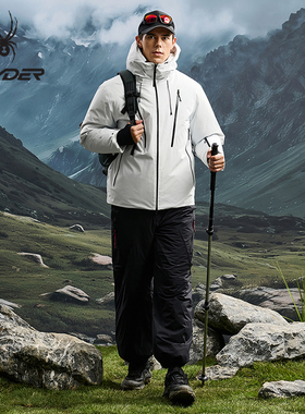 SPYDER蜘蛛秋冬男子防风保暖防泼水鸭绒高蓬松短款羽绒服25CF251M