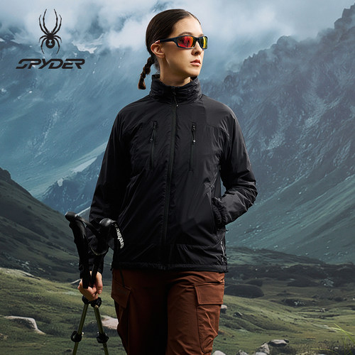 蜘蛛秋冬女子防风梭织立领薄夹克