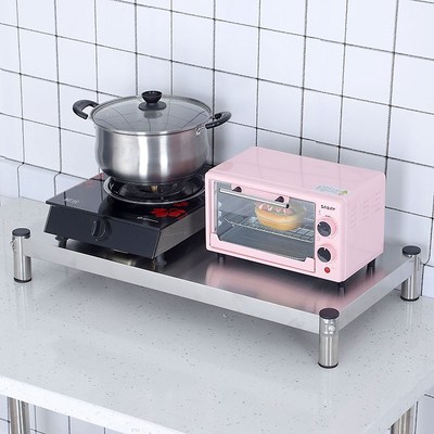 1层不锈钢家用小货架厨房置物架落地增高支架矮架子灶台盖板架子