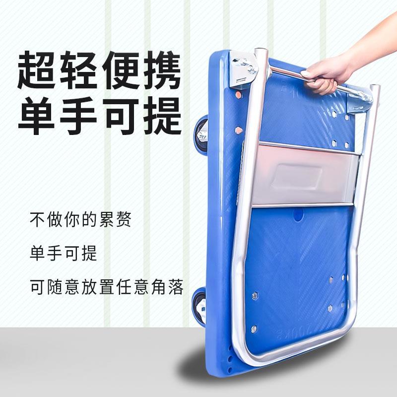 小推车平板车拉货便携折叠拉车轻音手推车推货拖车家用板车搬货车