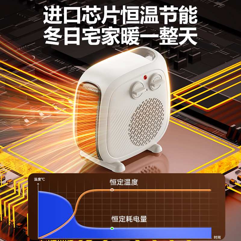本博国标暖风机小太阳取暖器家用小型电暖气加热器迷你桌面电暖炉