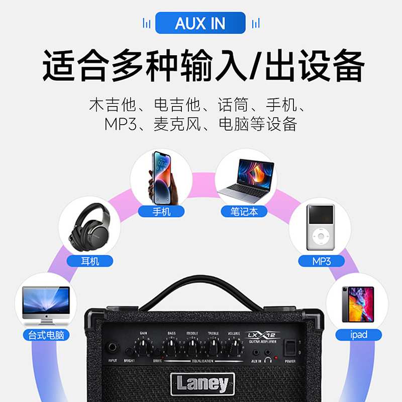 Laney兰尼LX12电吉他音箱LX10BC电贝斯音箱LX10C电木吉他贝司音响