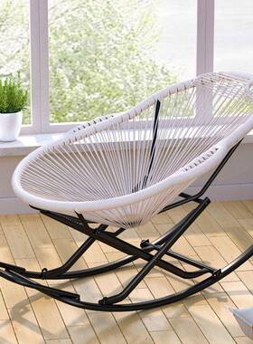 K8躺椅人阳台家椅用休闲摇椅摇摇椅懒沙发大逍人彩色遥VCY椅藤午