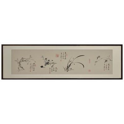 名纯手绘梅XDZSH002兰画竹菊国画新中装家饰画花鸟挂画客厅卧式室