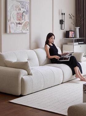 简约奶油风娜布艺沙发小客厅雪尼安尔FOL绒型户沙发意式极简客厅