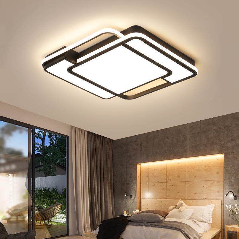 简约大气几何eQKNd吸顶l书无频闪大厅现代灯饰卧室餐厅房客主厅灯