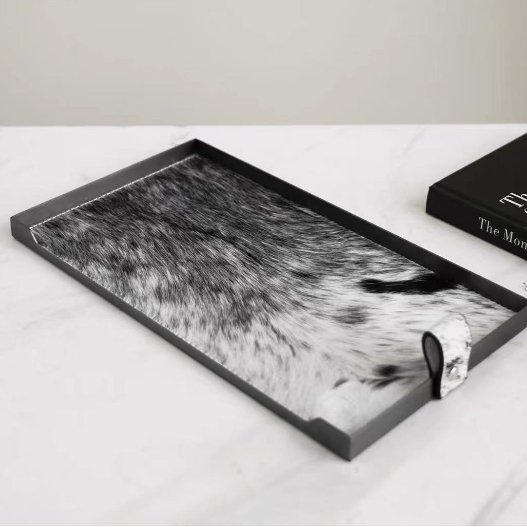 收现代轻奢金SDP属毛几何马托盘摆件桌面楼处样售板间客厅纳盘装