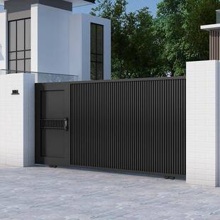 墅院门电大动新中式铁艺铝合金968平移门小区车推拉门其庭别他