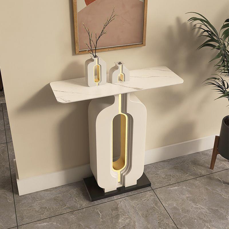 对中式玄关桌轻奢简约TTD代高档玄关柜岩板设新计师入现户正门玄