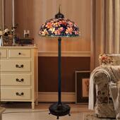 厂家直璃销玉兰花色玻40526全铜客厅彩落地灯手工接传世经典 收焊