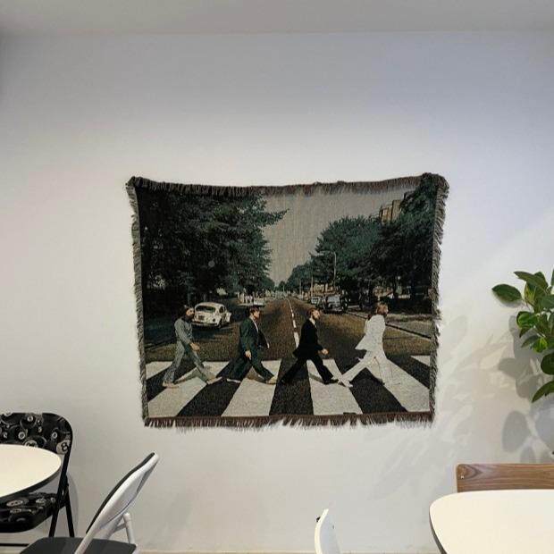 头士队AL579128乐Beatle术s过马路艺披挂毯