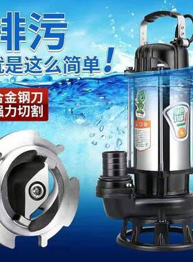污水切割用排式污泥水泵抽粪沼气浆污泵家化粪池大URR功率切割泵2