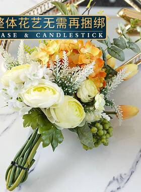 小新T-619333清仿真花花束桌面摆件客现代简约厅小书房办公室假花