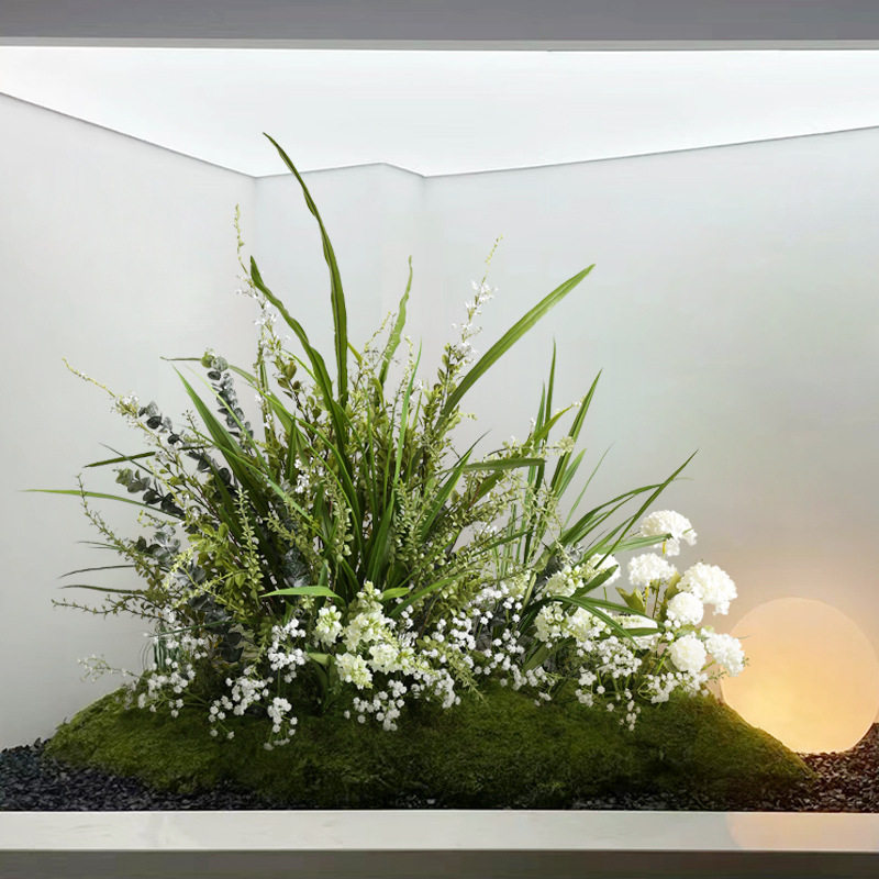 仿真草丛绿植造景摆件室内软装花草植物橱窗摄影花艺仿生苔藓插花