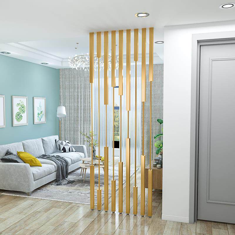 艺不柱锈钢方通厅屏风隔断墙立格栅装饰客VBX玄关办公小铁户型免