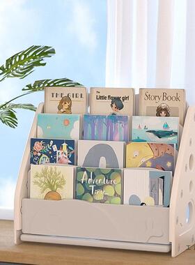 儿童书架落地靠书柜家用宝绘本收纳架简易小宝置物架多层收UQQ纳