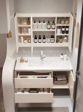 定制陶一体盆65/75智CM8分F77HH8T6瓷5/95公105/115厘米能浴室柜