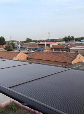 铝合金电动遥棚控天幕户外遮阳晒棚工厂光阳房遮光防伸缩平UJX移