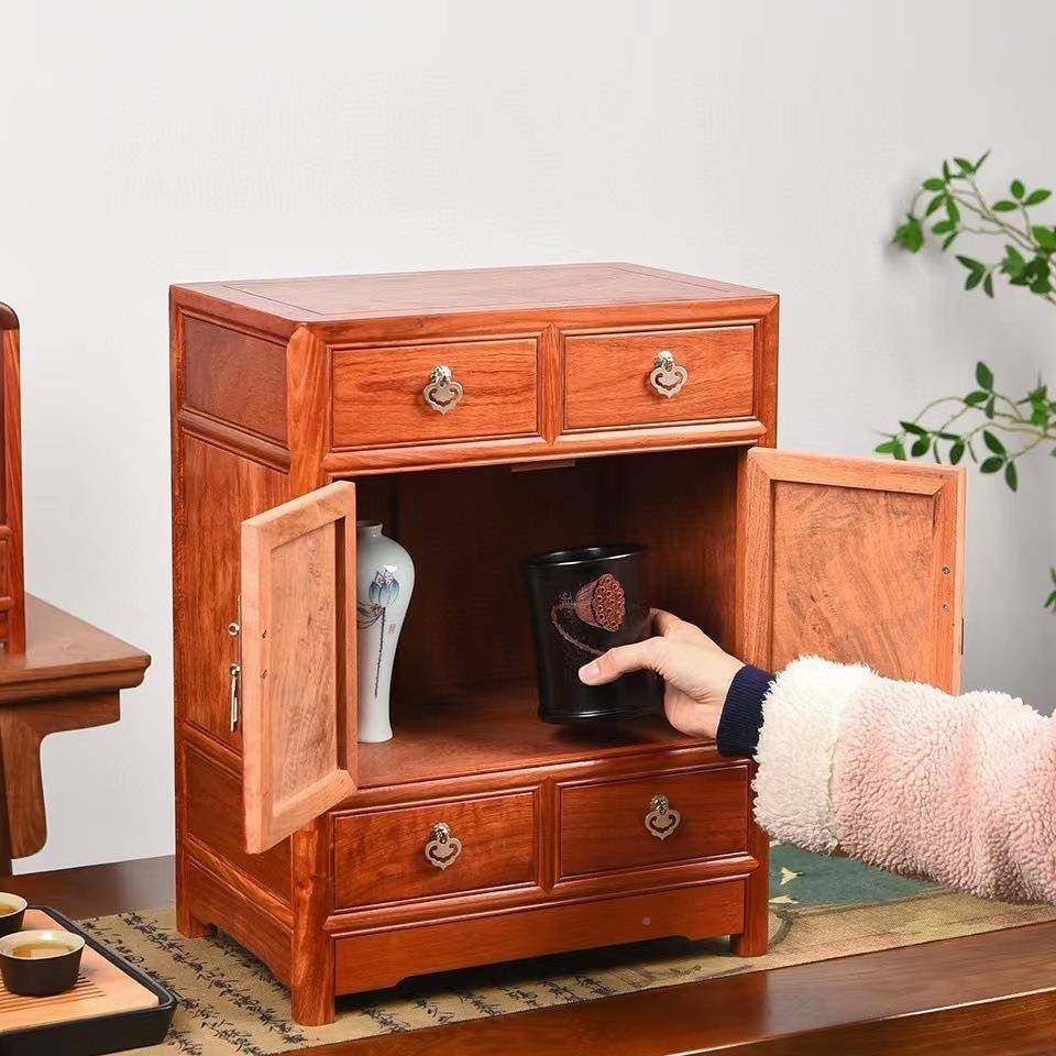 缅花梨茶水柜顶箱柜柜圆角收纳实用木质客甸厅摆放中风式格GNK木