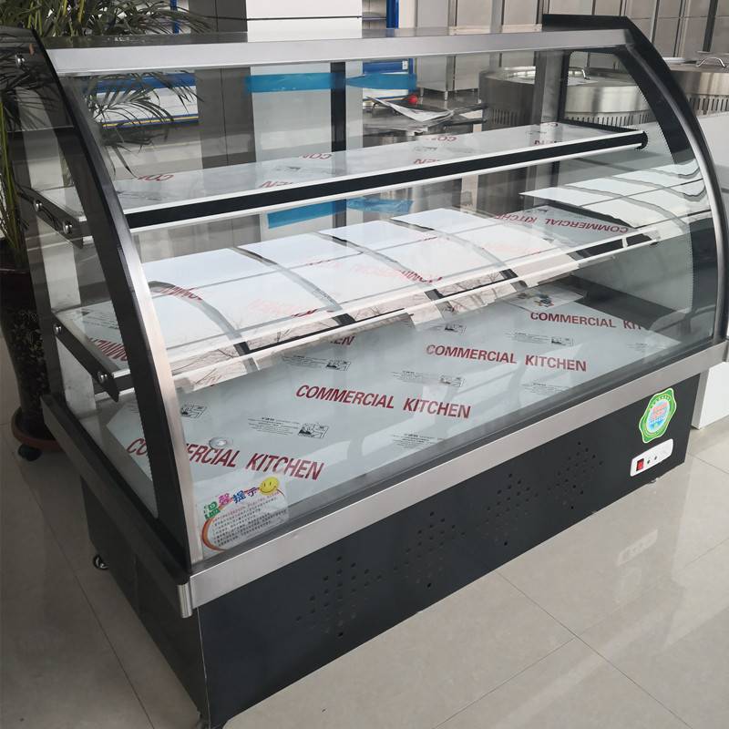 蛋糕柜弧形玻璃冷藏展示柜烤串串凉菜小型保鲜卤菜展示柜前开双开