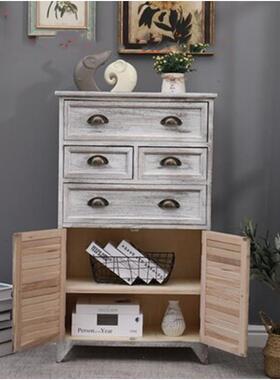 美ZG-62328式古柜实木抽屉式收纳柜客阳台复储物小柜斗子做旧装厅