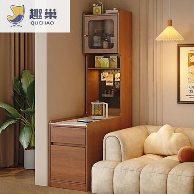 实木边柜靠墙收24308纳柜纳沙发边柜柜侧边家用客厅小型夹缝收储
