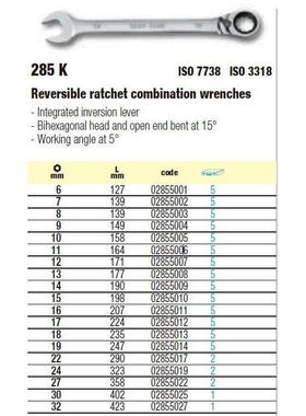 [含税]USAG乌沙带棘轮两用手285克6MM-MOG32KM扳M