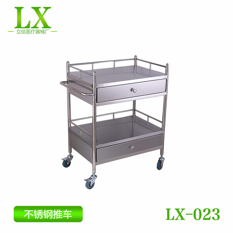不锈钢三层两格仪器车 器械台推 器械车