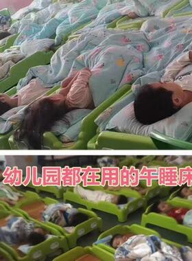 午休托宝管宝园小床儿童班幼儿午睡床叠教叠早床塑WJO料单人