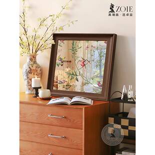 法挂式复古镜装饰画玄关柜客厅桌面ZSS-2507摆件画中古风子餐艺厅