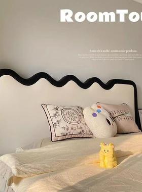 法式涟波浪床古瑞木祥701.8米双人床奶油复风漪卧室1.5米软靠储物