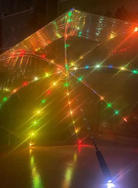 光创意个性尚网红发透拍明CJX03111雨伞长柄加厚led时灯小清新外