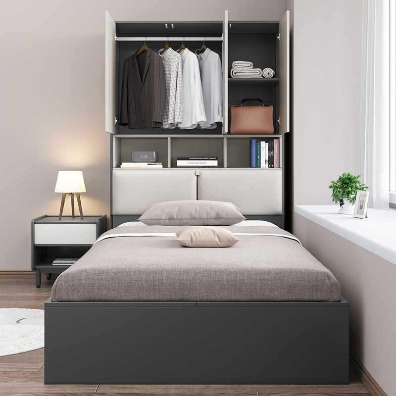 简F9669H7S约小户人型衣柜床一儿体榻榻米床室小户型多功能单储物