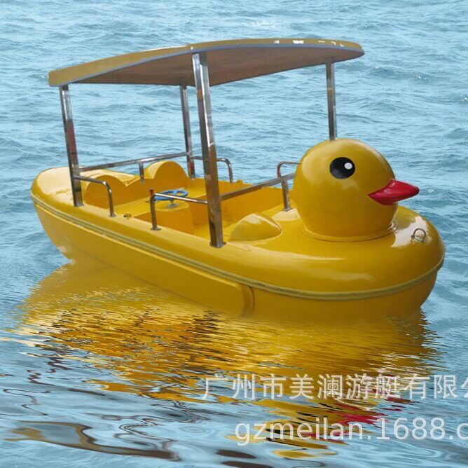 水上乐园6人电动船儿童娱乐船卡通观光船湖泊大黄鸭电动游户外