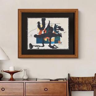 《华丽卧膀的微笑》中古室翅房间饰画法式复古抽象OZQ客装厅挂画