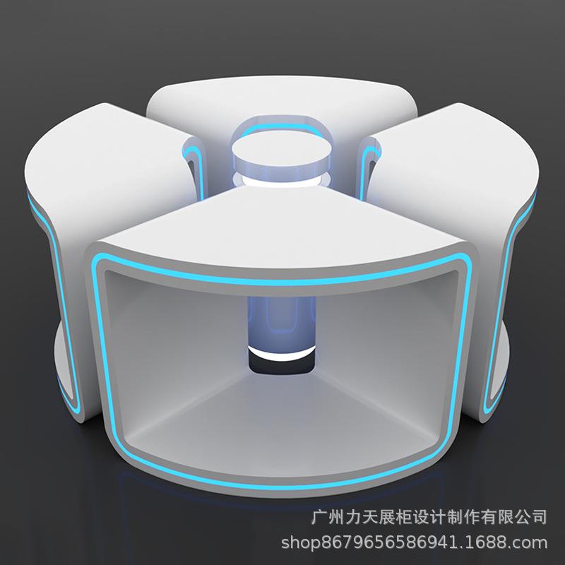 异形烤漆中展示台公司展厅科技岛创md-0225发意光展示体验桌展展