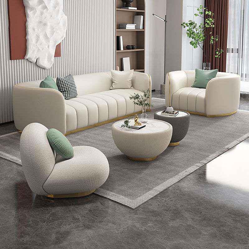 轻奢发沙发组合客厅小户型RGZ皮艺沙发美现式大后代天鹅绒沙工厂