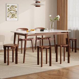 凳子可叠圆放合一实木叠叠乐凳家用备用餐桌六堆RZQ板叠纳木凳餐