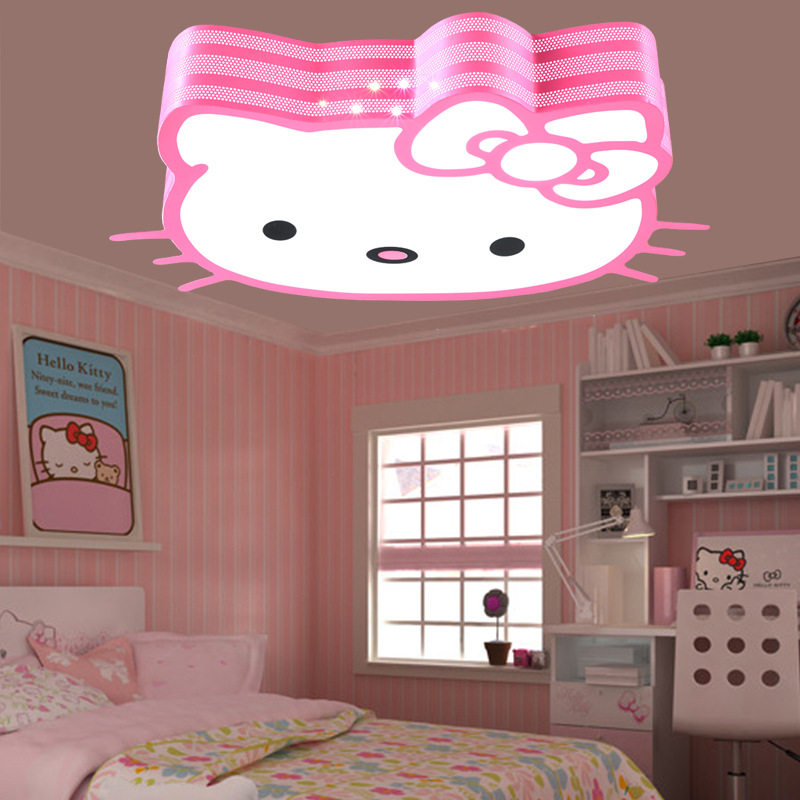 LED卡通吸顶灯Kitty猫女孩卧室灯女童白粉色公主房间灯具灯饰全屋