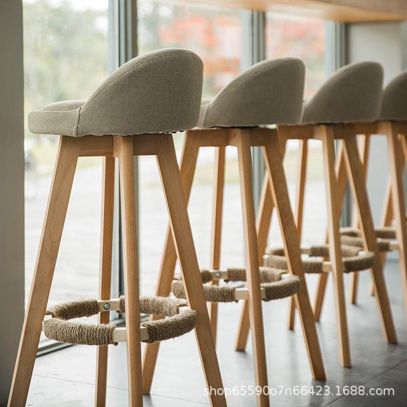 实木酒吧椅台旋高脚凳家用吧椅包式邮KWF欧吧椅前台转高脚椅时尚